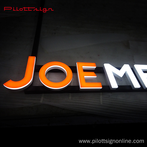 front upper side lit led sign